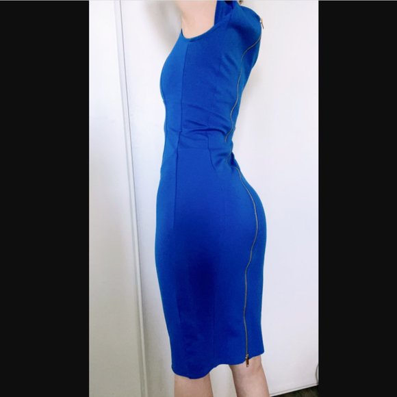 felicity & coco cobolt blue midi dress XS - Picture 4 of 6